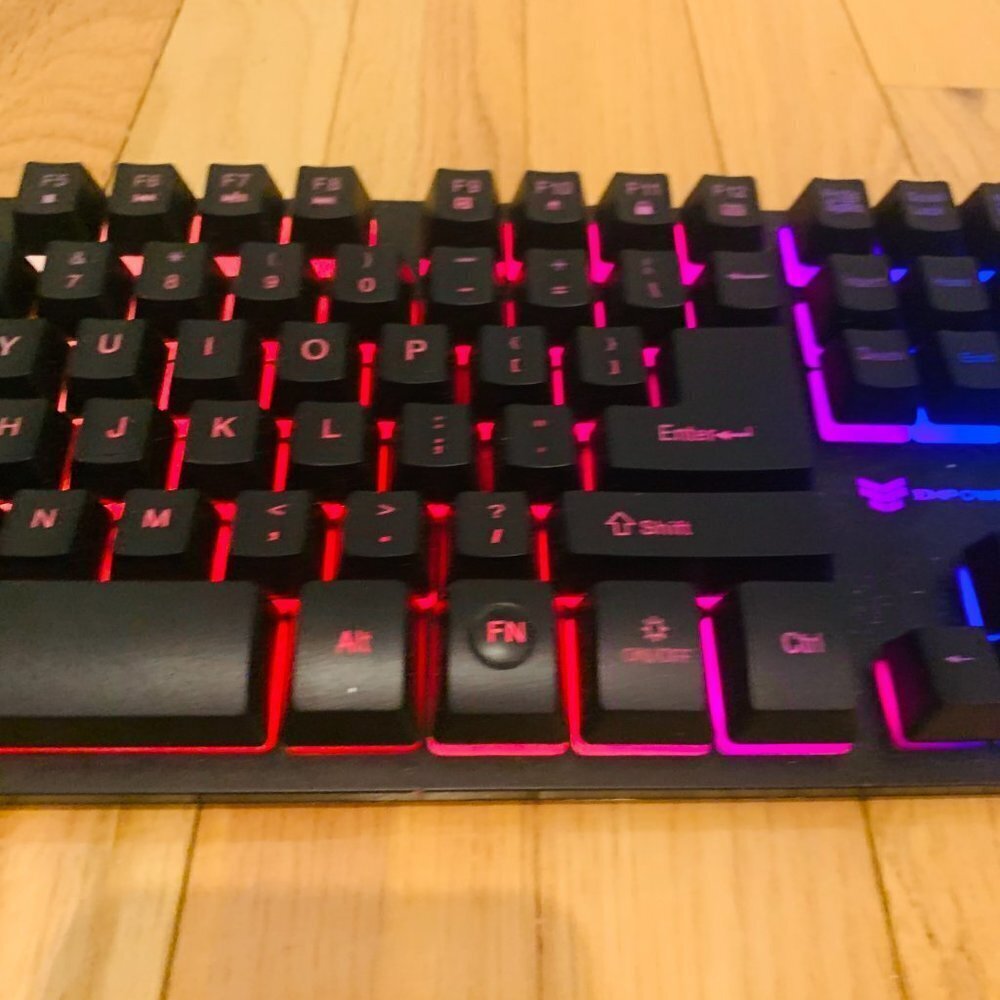 Rainbow LED Backlit 87 Keys Gaming Keyboard, Compact Keyboard - Picture 7 of 13